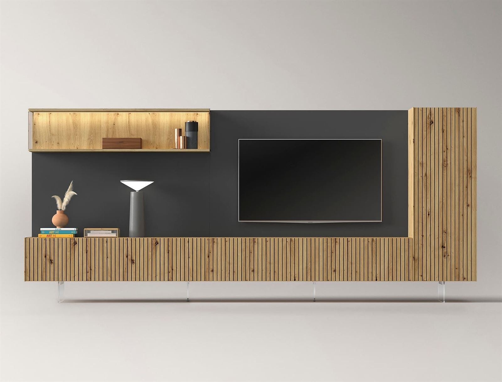 Mueble salón TV madera - Imagen 1