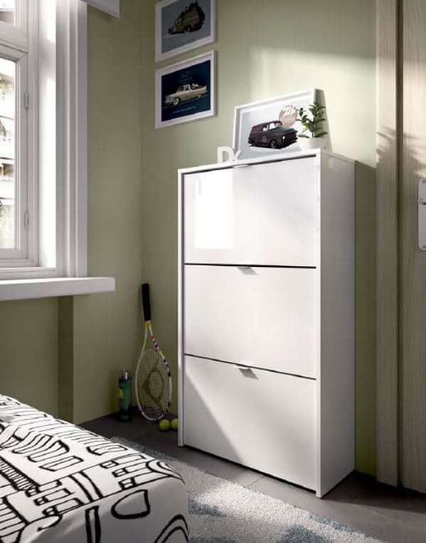 MUEBLE ZAPATERO 3 PUERTAS EN COLOR BLANCO - Imagen 1