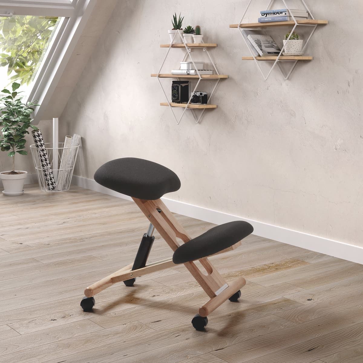 Silla ergonómica oficina madera - Imagen 1